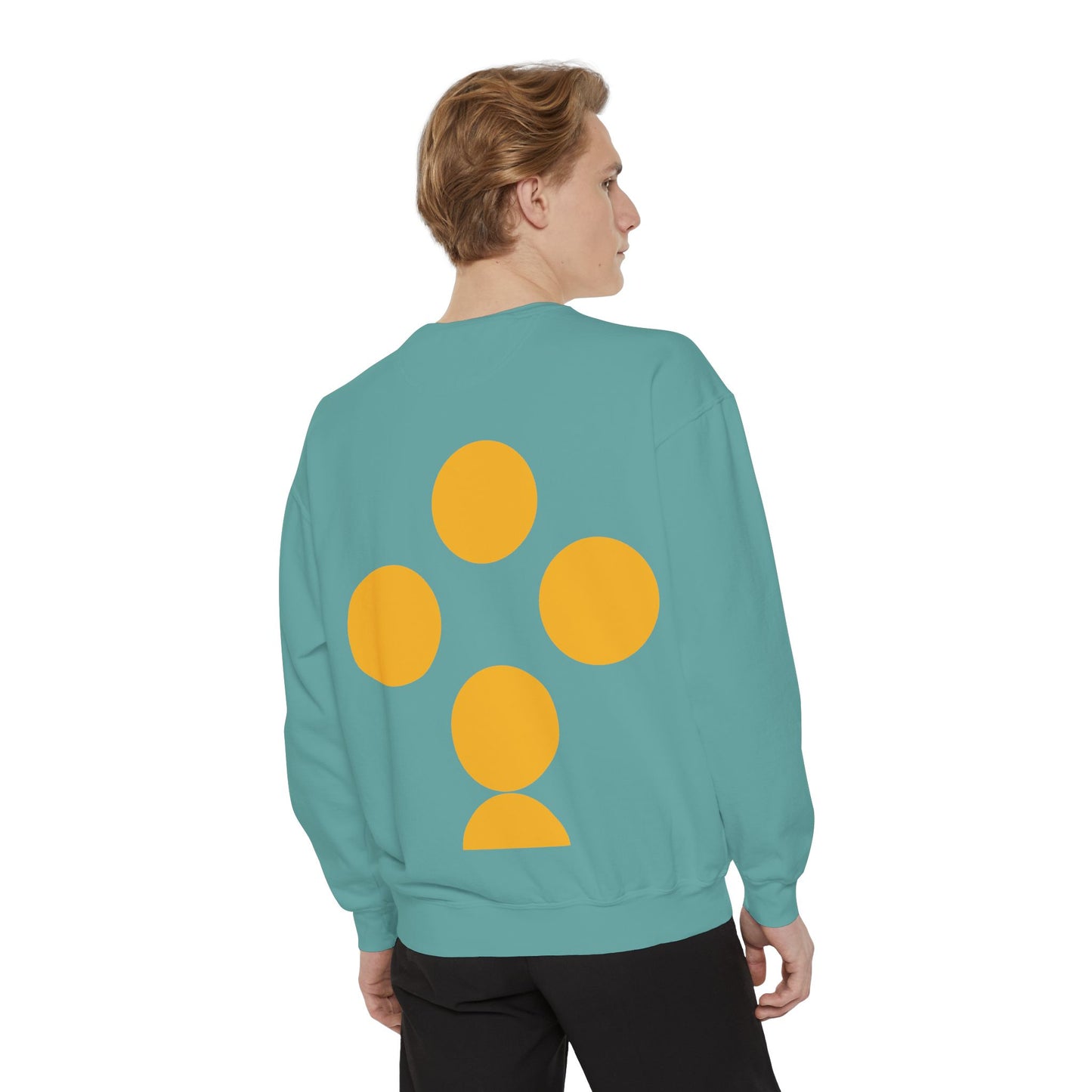 Unisex Garment-Dyed Sweatshirt with yellow circles