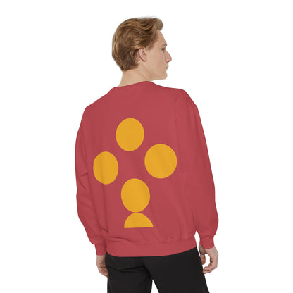 Unisex Garment-Dyed Sweatshirt with yellow circles