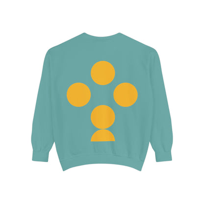 Unisex Garment-Dyed Sweatshirt with yellow circles