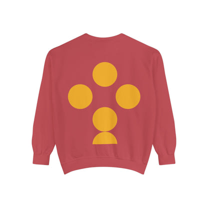 Unisex Garment-Dyed Sweatshirt with yellow circles