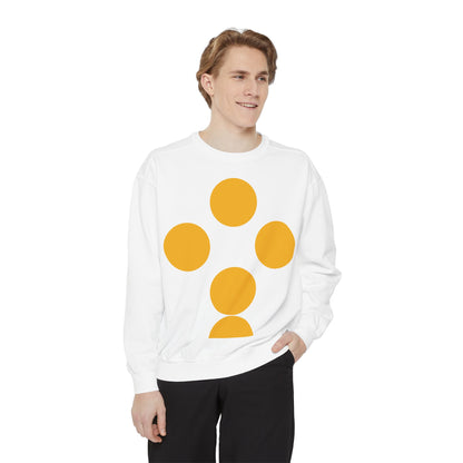 Unisex Garment-Dyed Sweatshirt with yellow circles