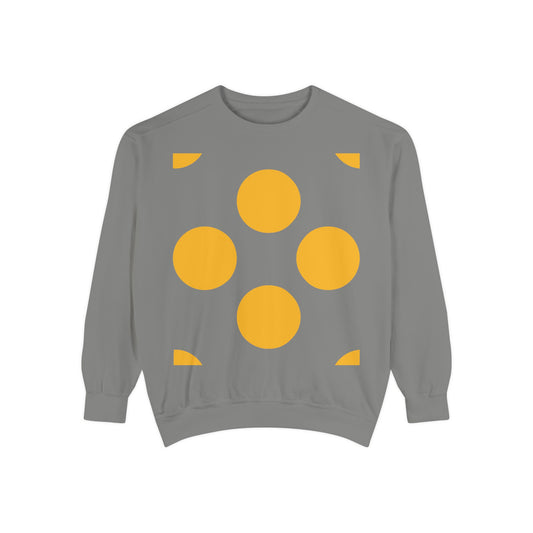 Unisex Garment-Dyed Sweatshirt yellow circles