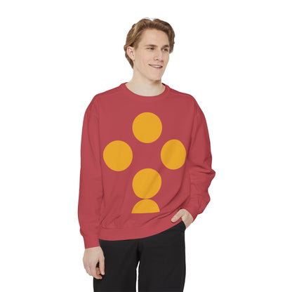 Unisex Garment-Dyed Sweatshirt with yellow circles