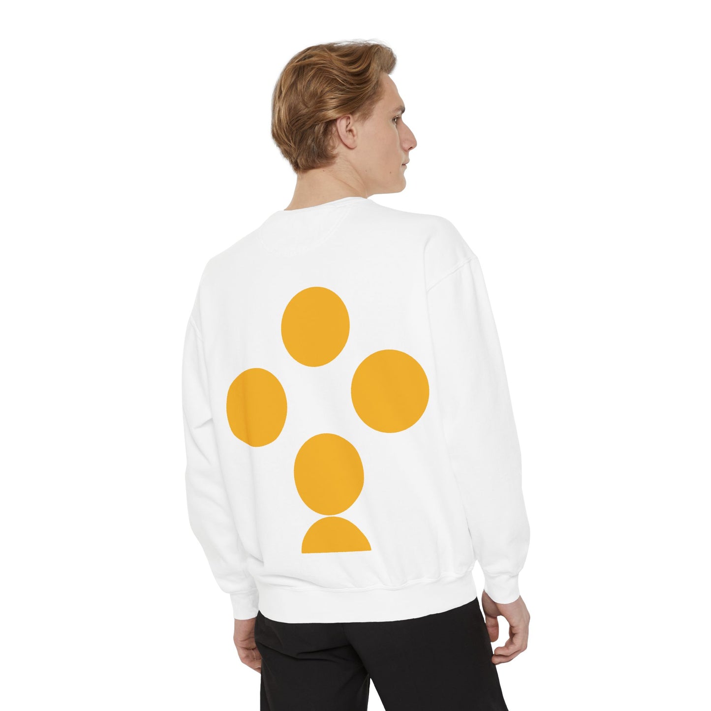 Unisex Garment-Dyed Sweatshirt with yellow circles