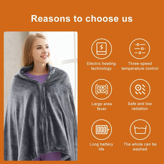 SnuggleZone USB Heated Shawl blanket